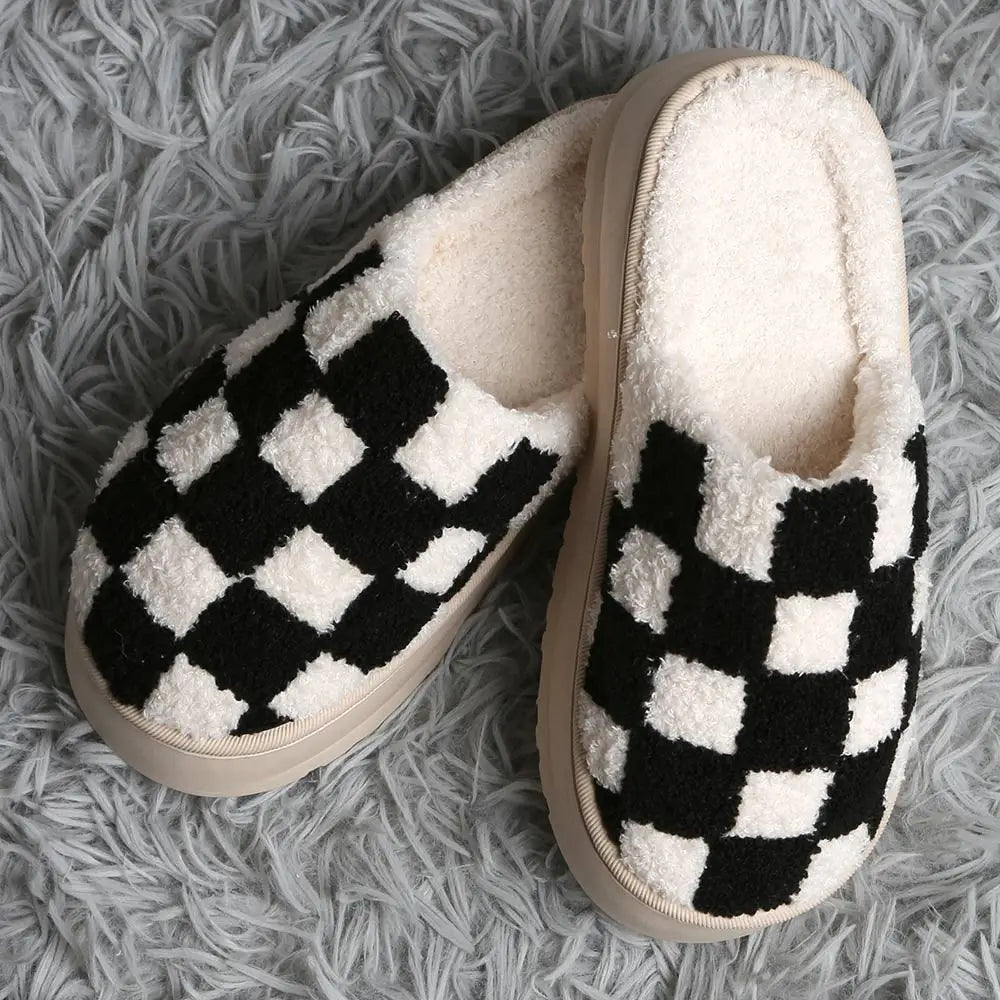 Checkered Soft Slippers