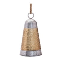Decorative bell with cork and metal design on a white background