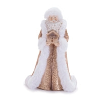 Decorative figure of a bearded man in a long coat with a hat on a white background