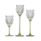 glass candle holder set of 3