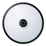 Close-up of a bicycle wheel with a white rim and black tire on a white background