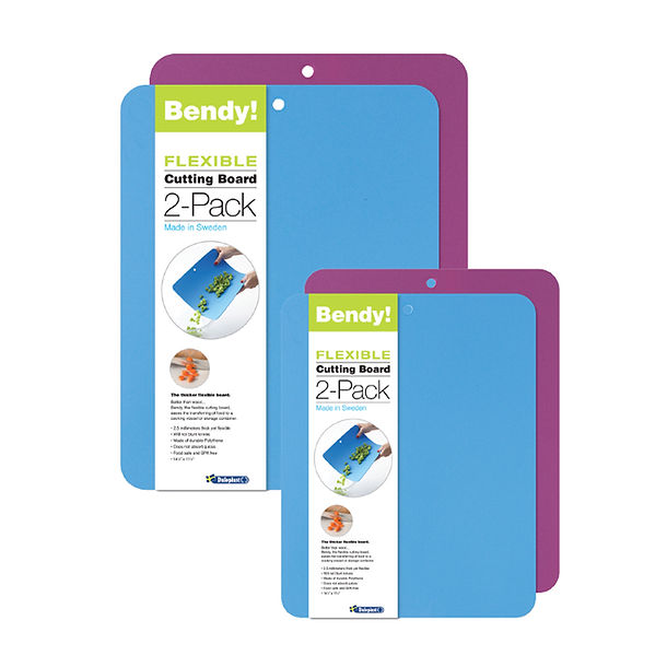 Two packages of Bendy Flexible Cutting Board 2-Pack on a white background