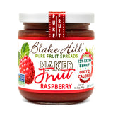 A jar of Blake Hill Naked Fruit Raspberry on a white background. 