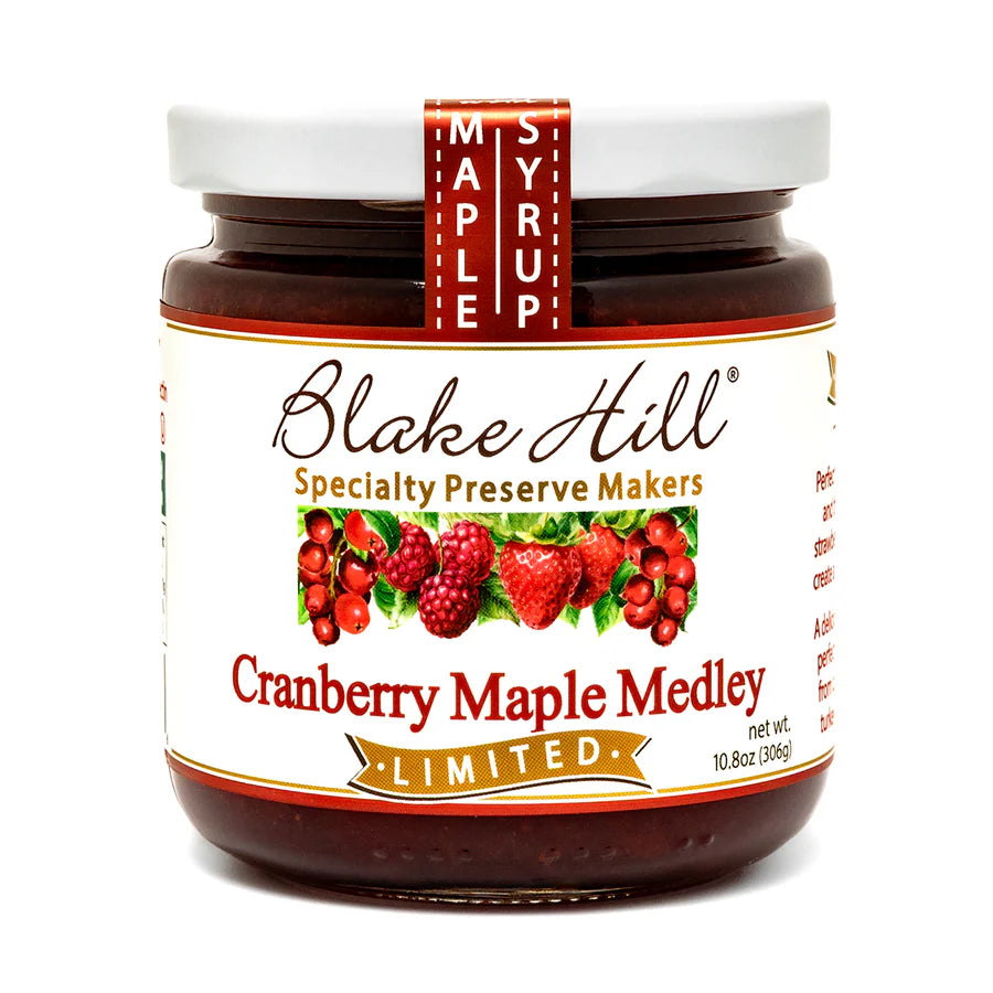 Jar of Blake Hill Cranberry Maple Medley on a white background