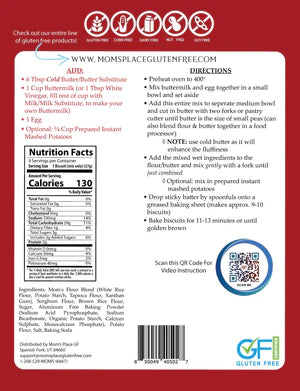 Back of a food package with nutritional information, ingredients list, and QR code on a red background.