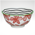 Ceramic bowl with floral design on a white background