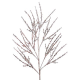 Decorative branch with pink berries on a white background