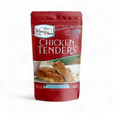 Packaging of Mani's Place Chicken Tenders on a white background