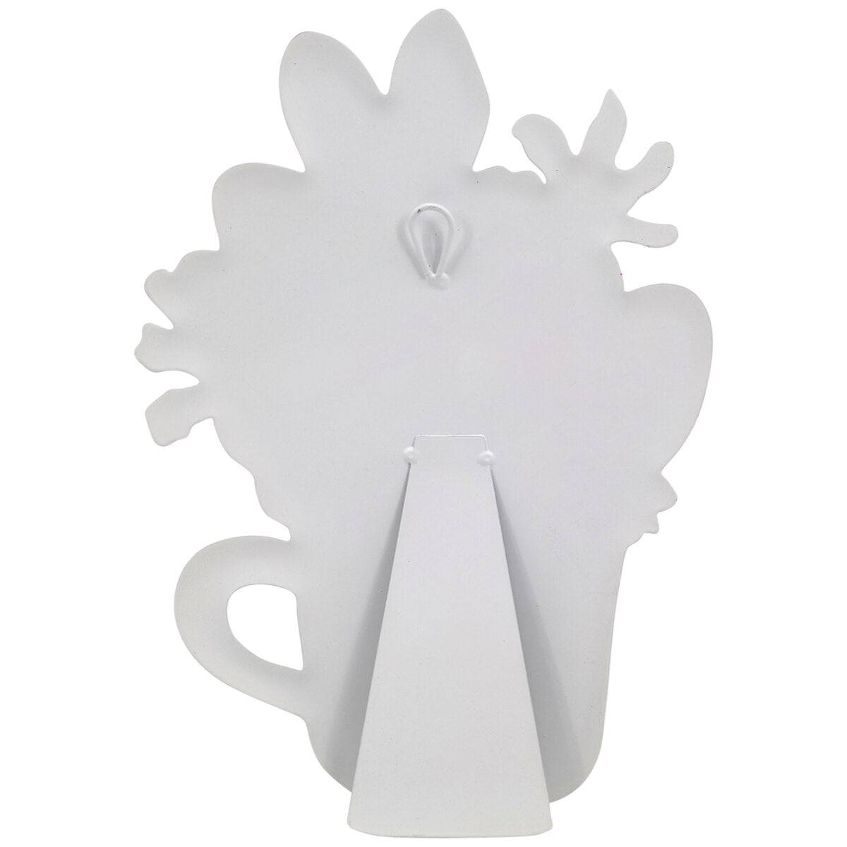 White ceramic teapot with floral design on a white background