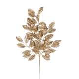 Decorative gold leaf branch on a white background