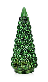 15"H | Glass Christmas Tree | Green