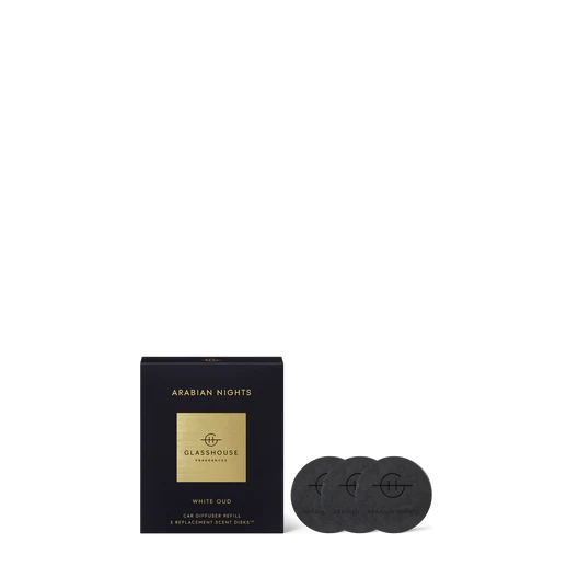 Glasshouse Fragrances Arabian Nights diffuser refills on a white background
