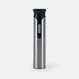 Silver and black electric wine opener on a white background