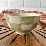 green checkered bowl