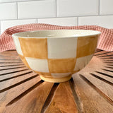 yellow checkered bowl