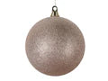 Decorative ball ornament with a textured surface on a plain background