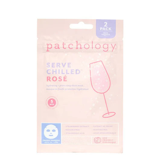 Patchology Serve Chilled Rose facial mask packaging on a white background