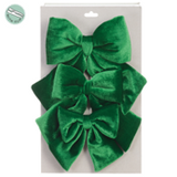 Set of green bows on a white background