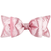 Pink bow with a subtle pattern on a white background