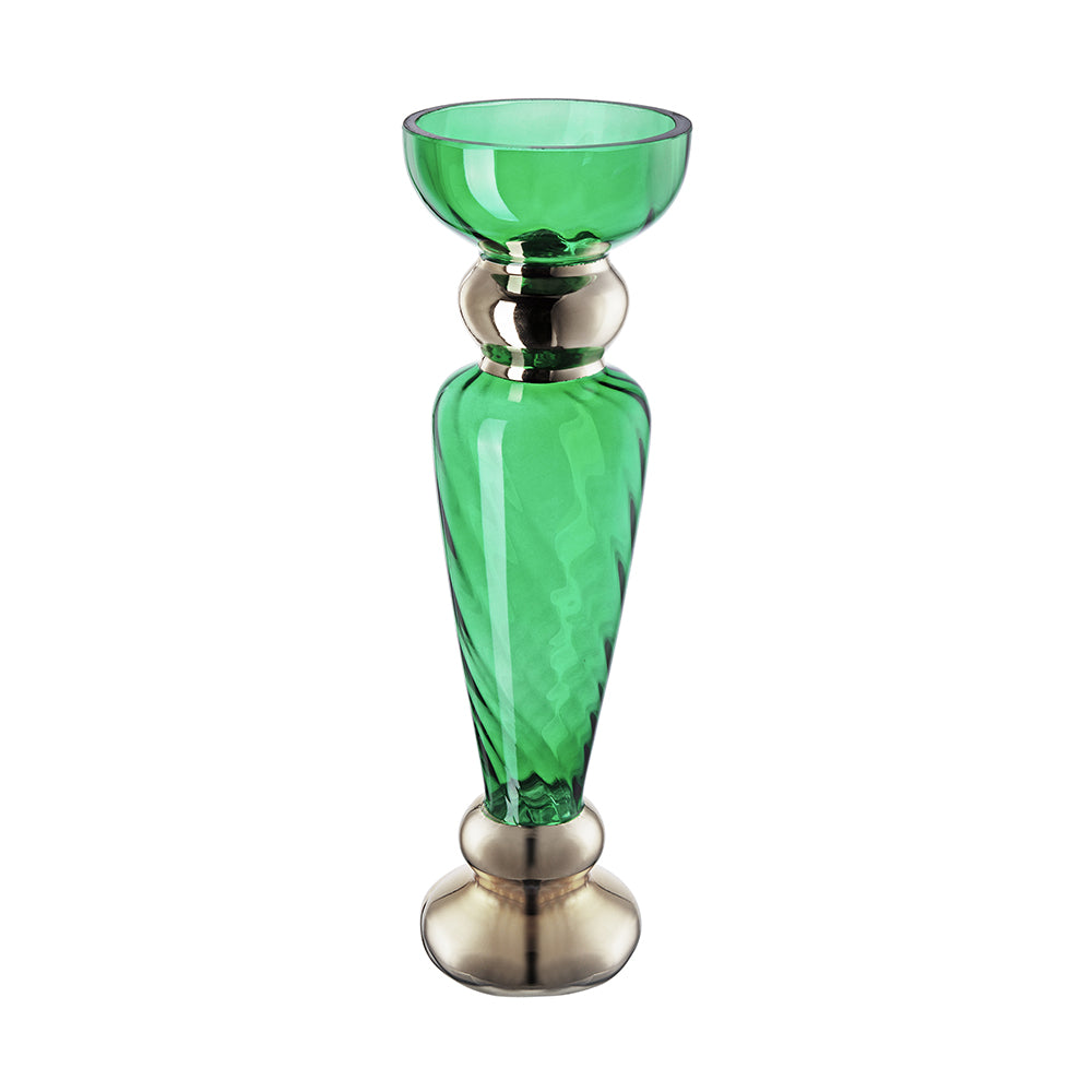Green and Silver Decorative Vase