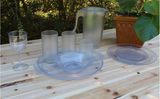 clear dinnerware set