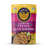 Siete Lemon Pepper Fajita Seasoning package on a white background