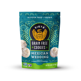 Packaging of Siete Grain Free Mexican Wedding Cookies on a white background