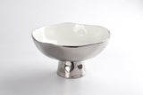 Silver footed bowl on a white background
