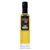 Bottle of Olivelle Blood Orange infused olive oil on a white background