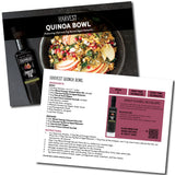 Harvest Quinoa Bowl recipe card with Olivelle Harvest Fig product on a white background