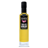 Bottle of Olivelle roasted shallot infused olive oil on a white background