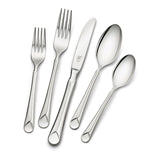 Set of silver cutlery including forks, knives, and spoons on a white background