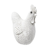 Decorative chicken figurine with rhinestone embellishments on a white background