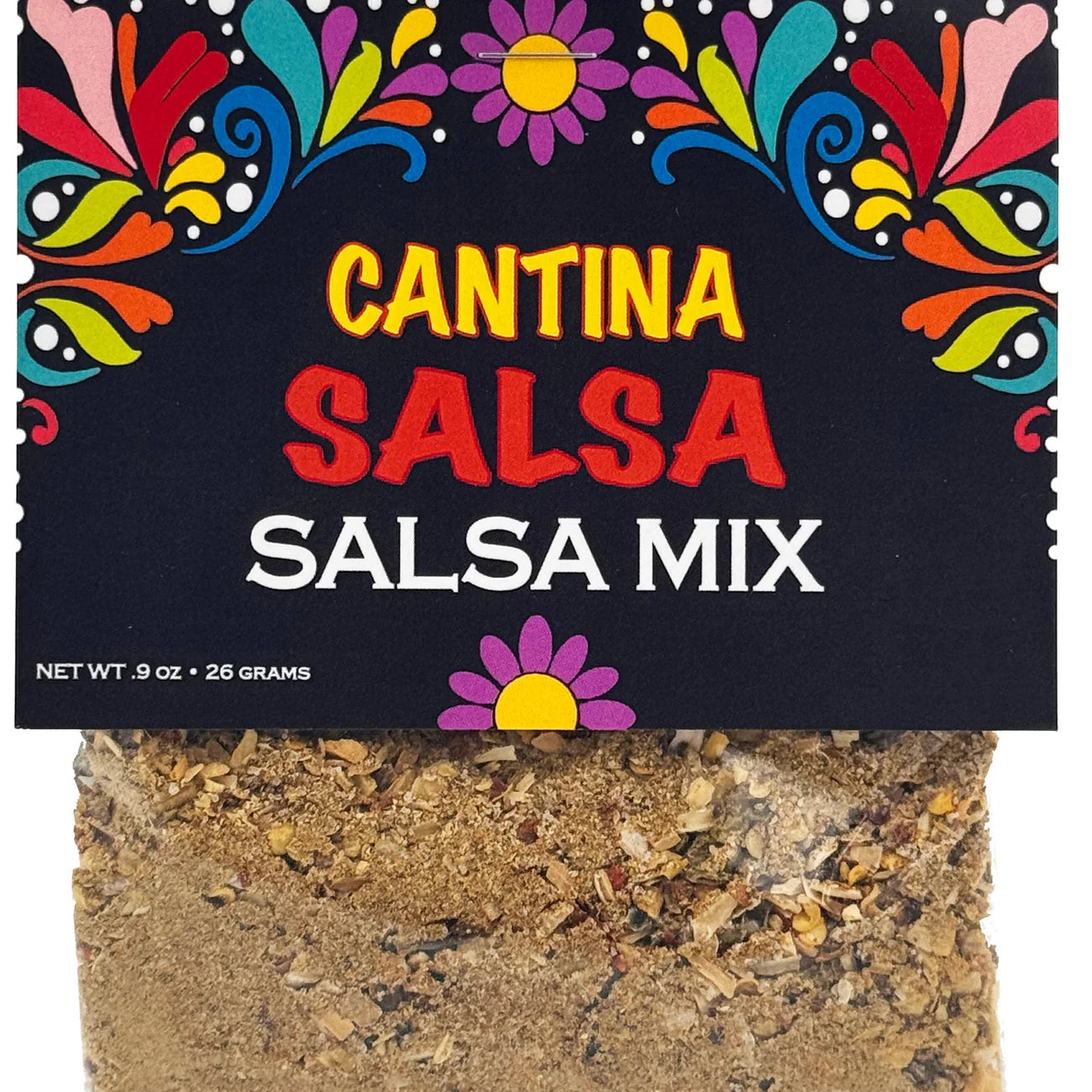 Cantina Salsa salsa mix packaging with colorful design and text.