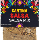 Cantina Salsa salsa mix packaging with colorful design and text.