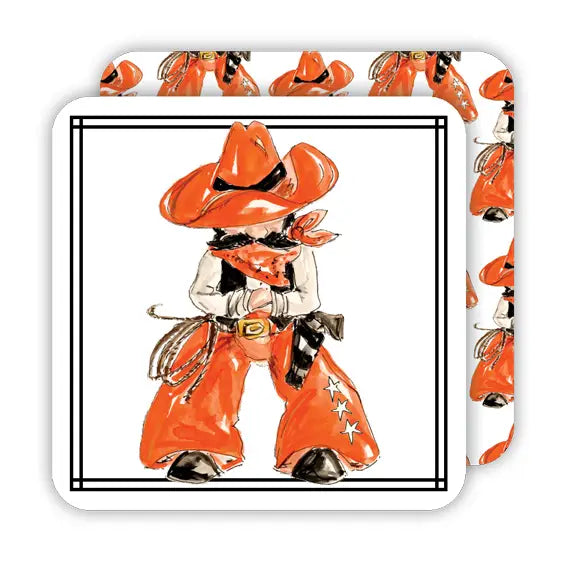 Handpainted  Cowboy Coaster