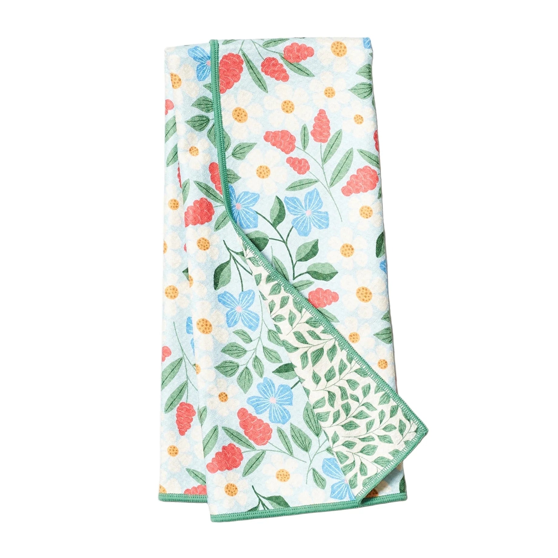 Floral patterned towel on a white background
