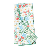 Floral patterned towel on a white background