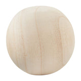 PAULOWNIA WOOD BALL DECOR SOLID WHITE