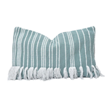 FRINGED STRIPE LUMBAR RUG PILLOW