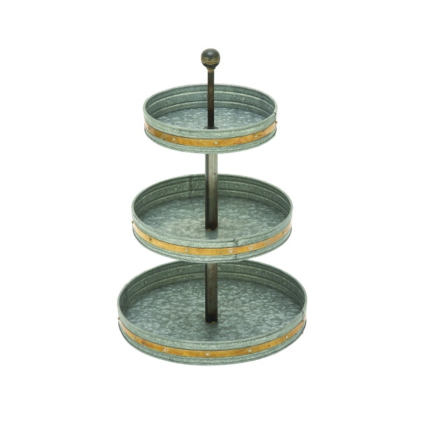 Galvanized 3 Tier Tray 15X24"