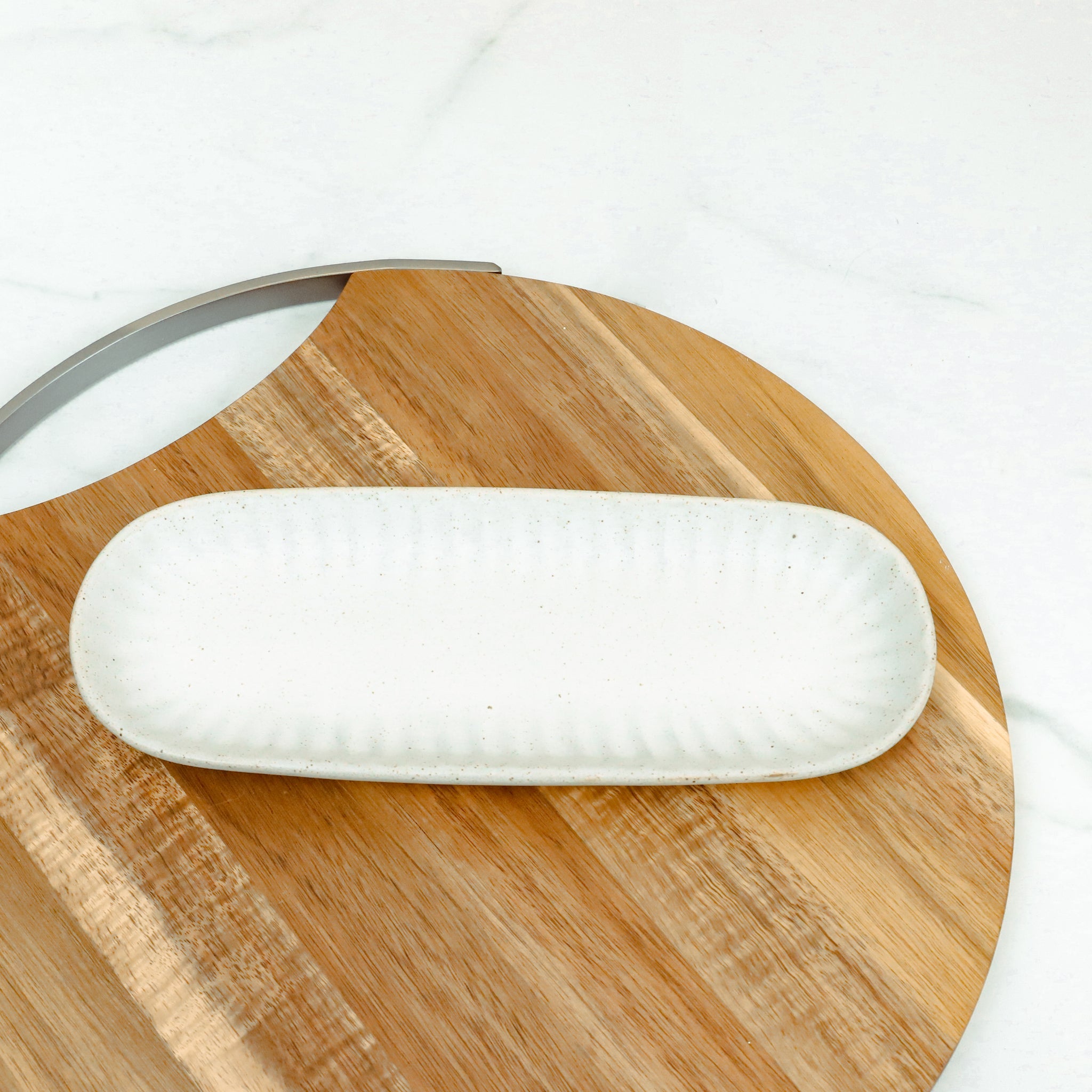 10'' White Oblong Platter