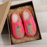 striped slippers