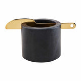 black marble cup w gold spreader