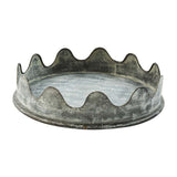 Tin Scalloped Tray Pedestal