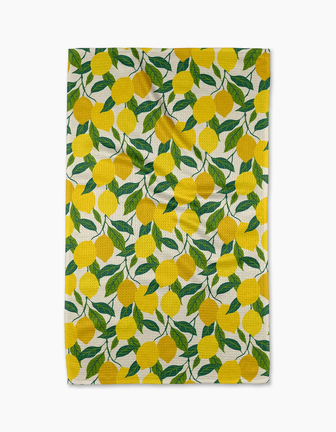 tea towel with lemons on it