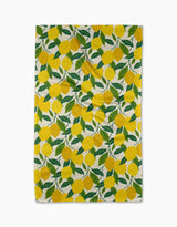 tea towel with lemons on it