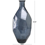 Recycled Spanish Glass Vase Blue 10''W 24''H