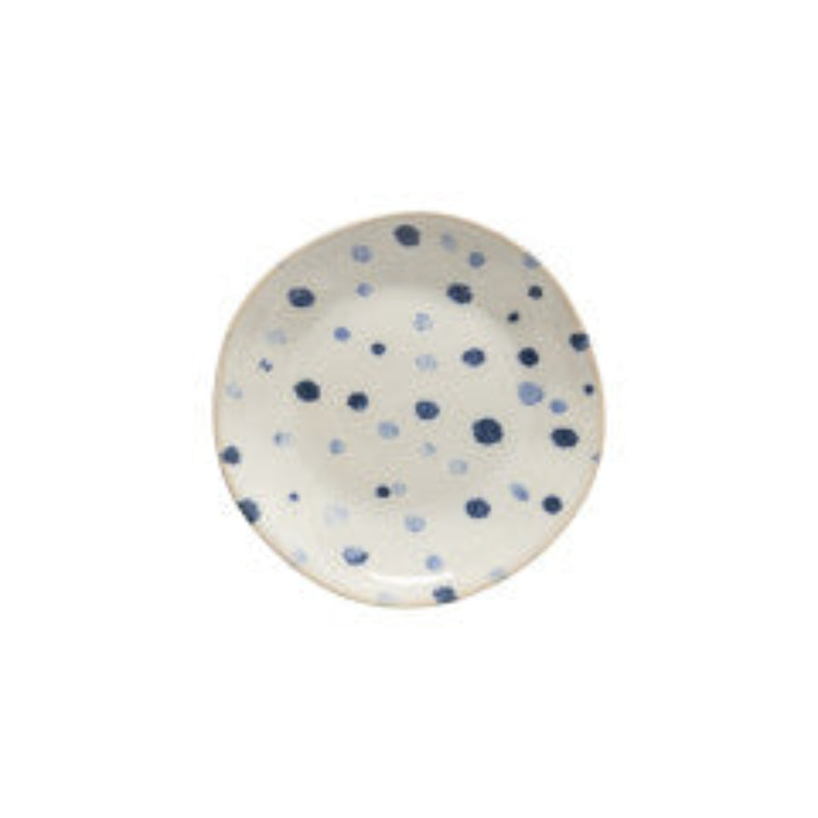 blue polka dots plate