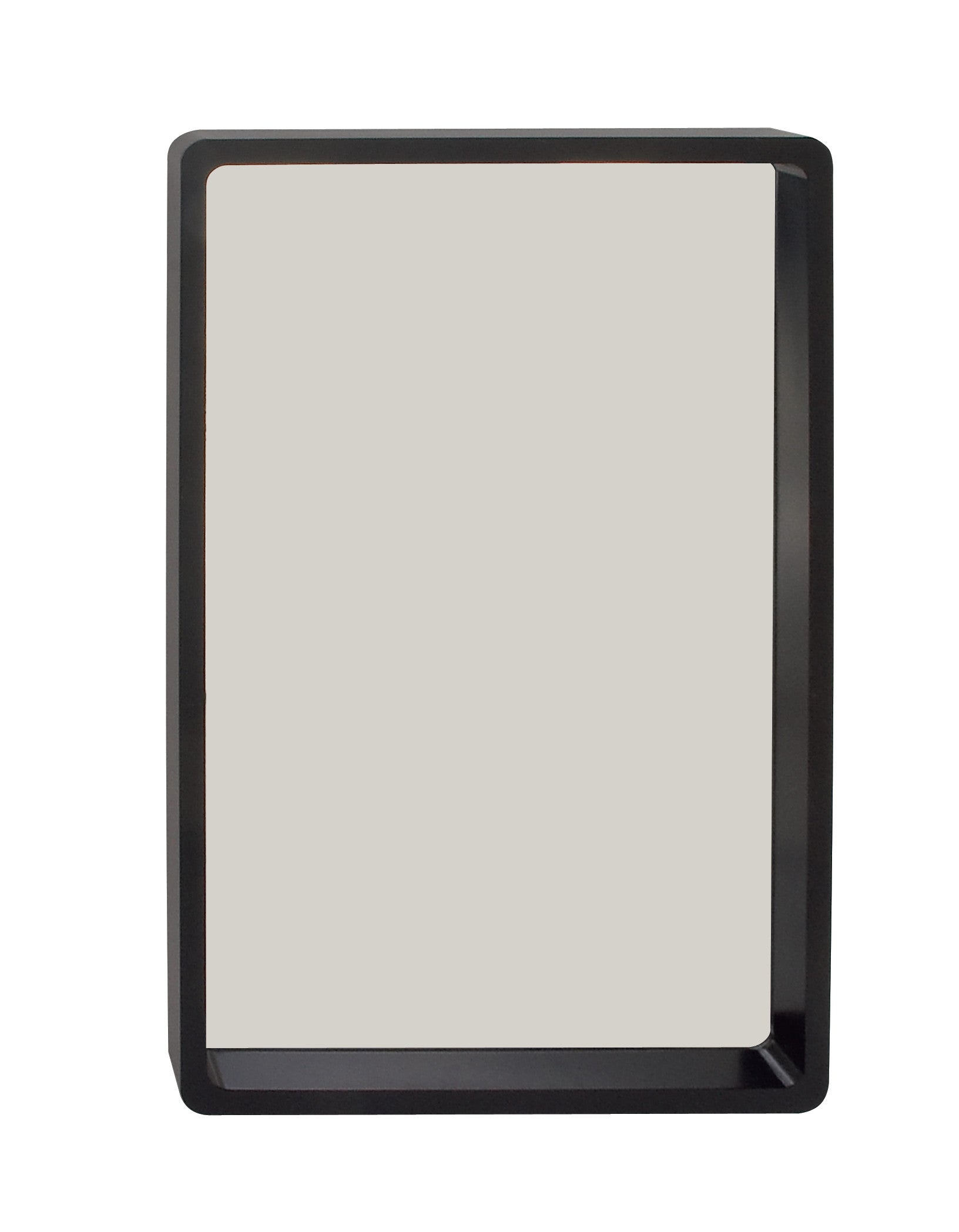 Black Trimed Wood Wall Mirror